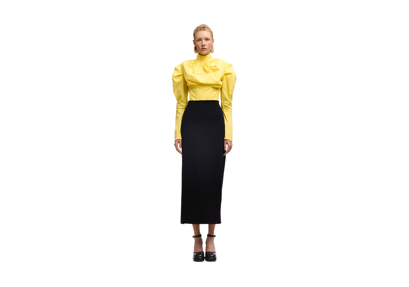 Back Slit Midi Skirt