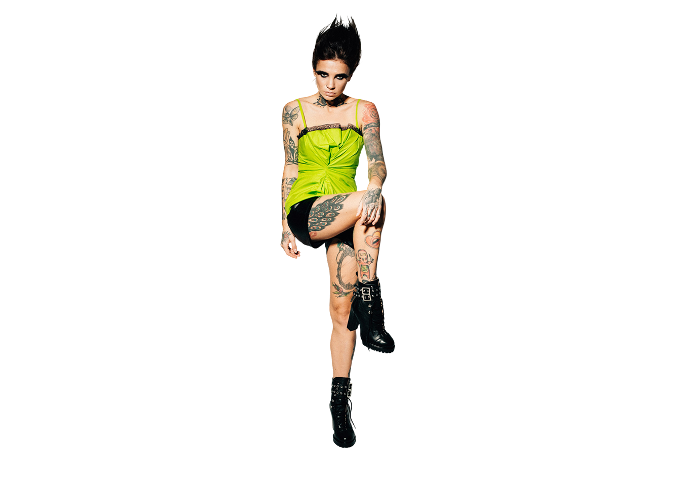 Draped Corset in Lime