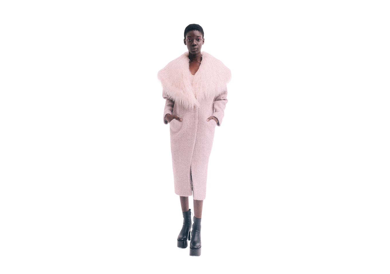 Faux Fur Lapel Coat