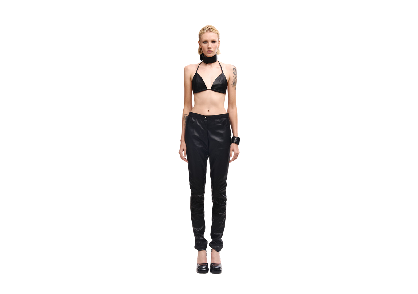 Faux leather Bra Top