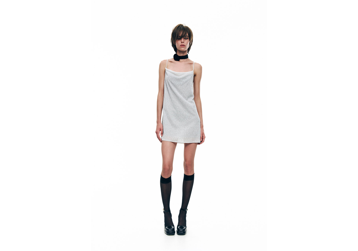 LUREX Mini Dress with cross at the back