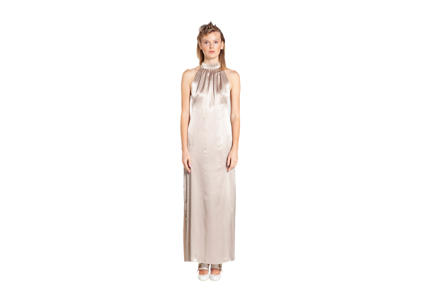 Silk Halter Maxi Dress
